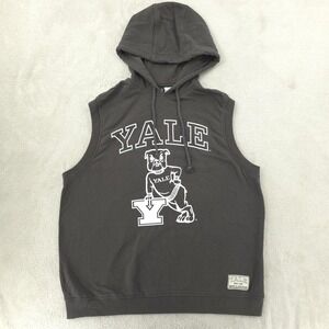 Yale Bulldogs Sweatshirt Hoodie H&M Mens‎ Medium Gray NCAA Sleeveless Pullover